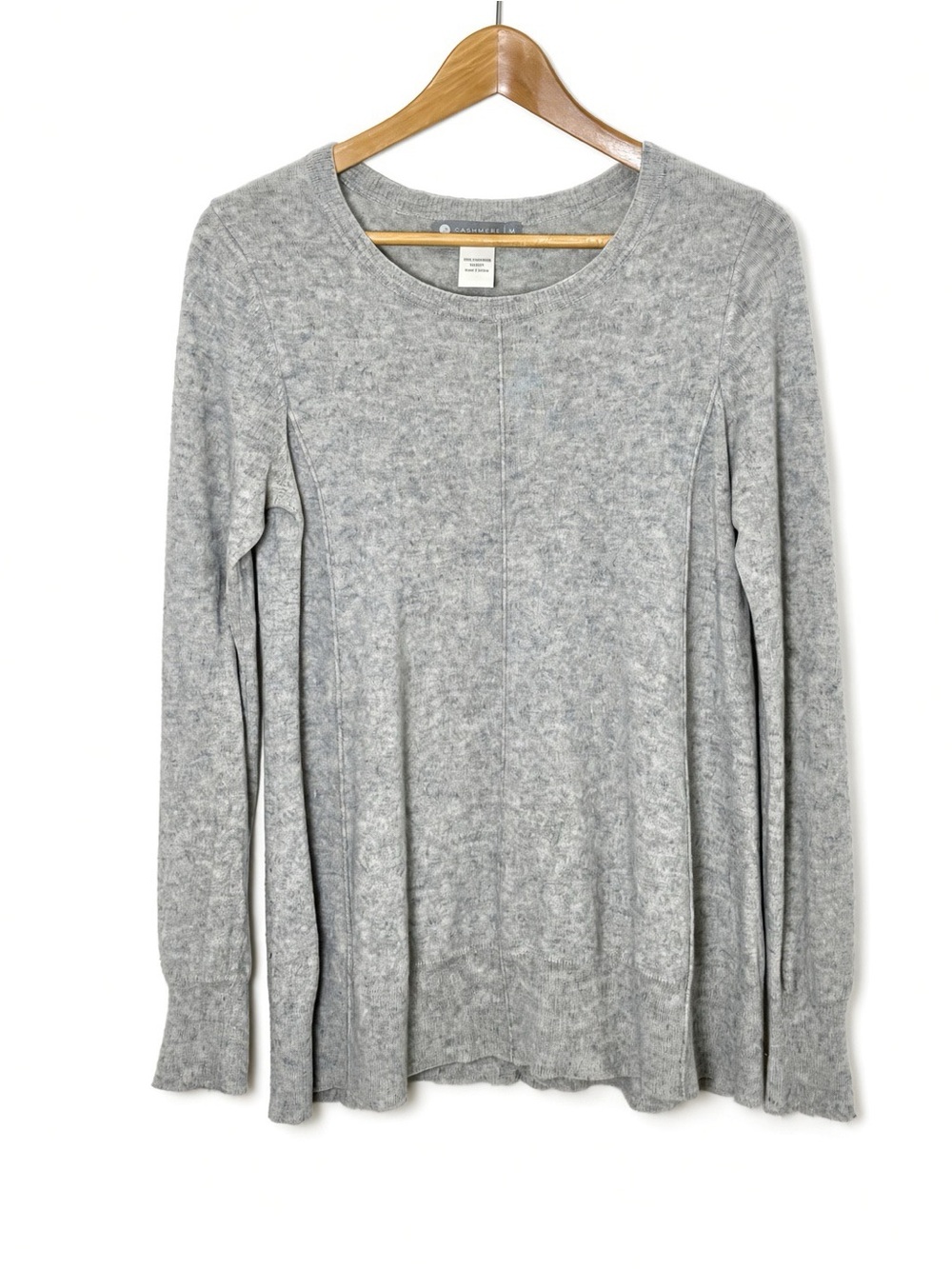 InCashmere 100% Cashmere Crewneck Sweater Heather Gray Size M
